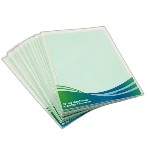 green, pastel, collection, poly, sheet, protectors, displayed, each transparent PNG cut-out