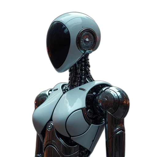 robot, 3d render, concept art, cyberpunk, coupe transparent PNG cut-out