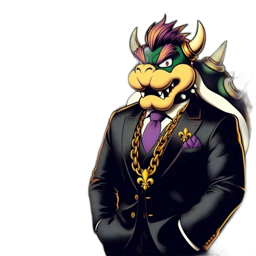 dragon, crown, animal, jacket, concept art, pixel art, vaporwave, 3d render transparent PNG cut-out