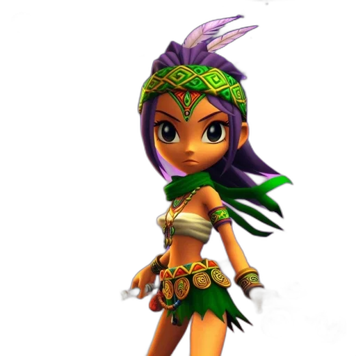 concept art, fantasy art, 3d render, pixel art, animated, female, character, purple transparent PNG cut-out