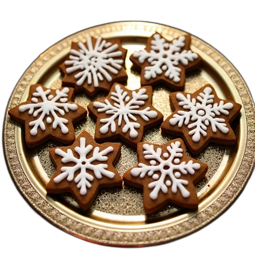 food, jewelry, photorealistic, 3d render, snow, collection, gingerbread, snowflakes transparent PNG cut-out