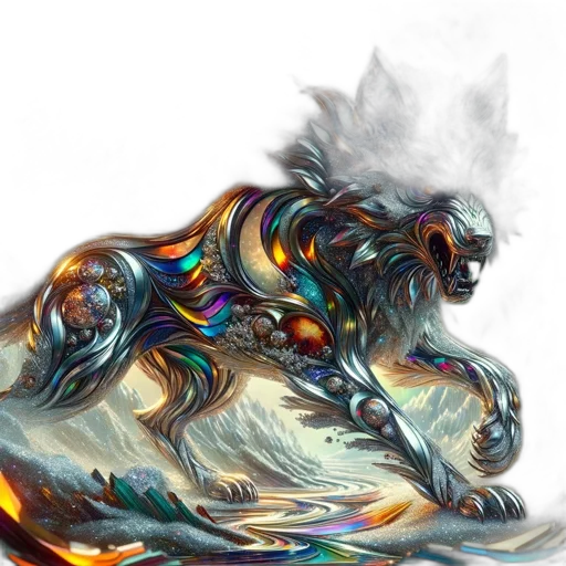 dragon, creature, hair, animal, fantasy art, concept art, watercolor, photorealistic transparent PNG cut-out