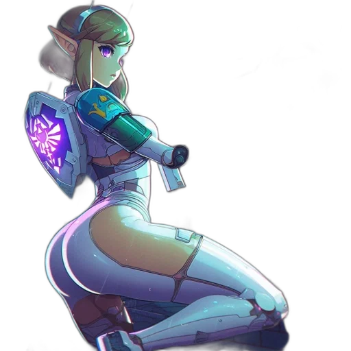robot, staff, weapon, jacket, cyberpunk, concept art, pixel art, fantasy art transparent PNG cut-out