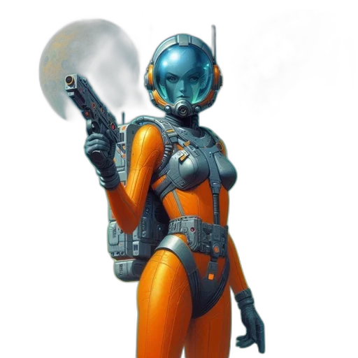 robot, staff, concept art, 3d render, fantasy art, comic book art, outer space, blue transparent PNG cut-out