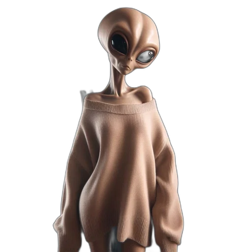 dress, jacket, creature, robot, concept art, 3d render, outer space, alien transparent PNG cut-out