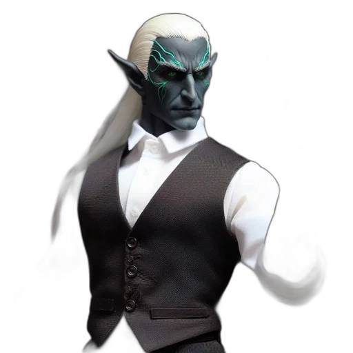 staff, mask, creature, concept art, fantasy art, 3d render, pixel art, blue transparent PNG cut-out