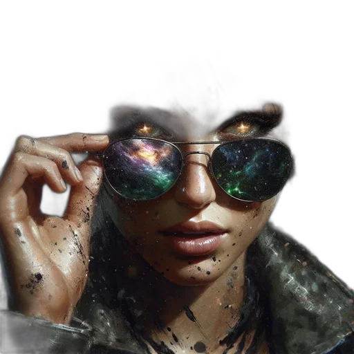 face, mask, jewelry, jacket, cyberpunk, photorealistic, concept art, fantasy art transparent PNG cut-out