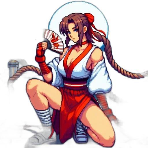 staff, dress, pixel art, anime, concept art, fantasy art, red, pixel transparent PNG cut-out
