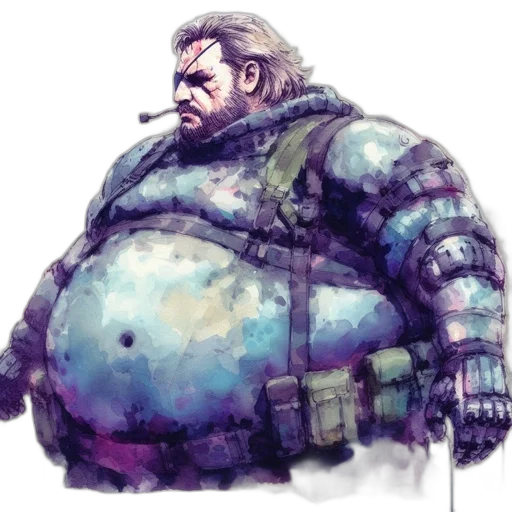 jacket, robot, weapon, concept art, watercolor, cyberpunk, fantasy art, pastel transparent PNG cut-out