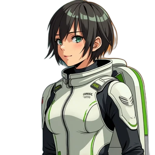jacket, robot, weapon, face, concept art, anime, cyberpunk, pixel art transparent PNG cut-out