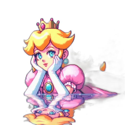 crown, staff, dress, pixel art, concept art, fantasy art, watercolor, pastel transparent PNG cut-out
