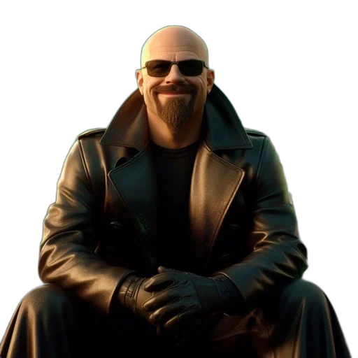 jacket, 3d render, concept art, cyberpunk, photorealistic, man, sunglasses, leather transparent PNG cut-out