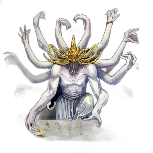 crown, creature, jewelry, mask, concept art, fantasy art, 3d render, watercolor transparent PNG cut-out