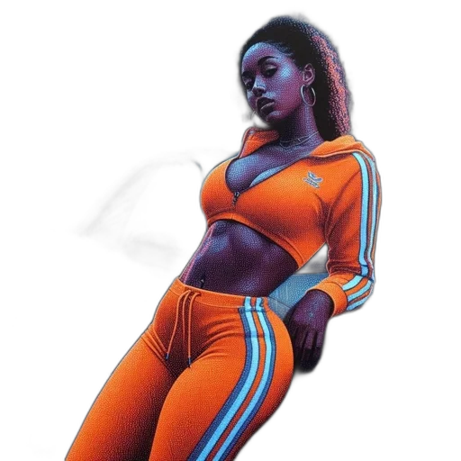 jacket, robot, dress, comic book art, concept art, cartoon, photorealistic, neon lights transparent PNG cut-out