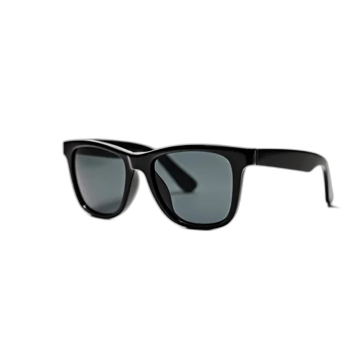 pair, black, sunglasses, sleek, design, thin, frame, displayed transparent PNG cut-out