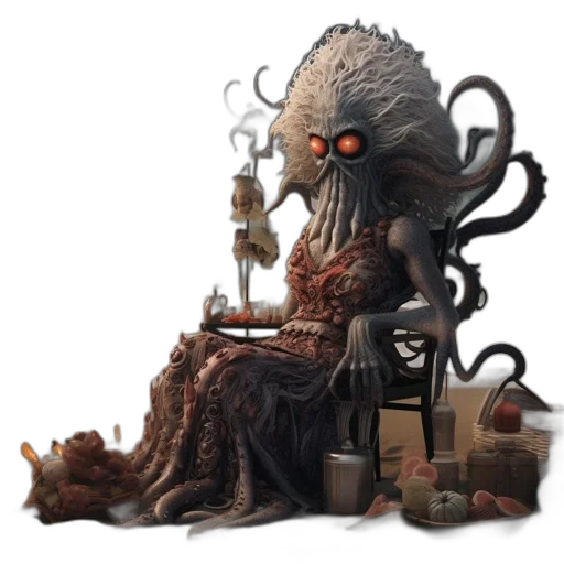creature, staff, robot, concept art, fantasy art, pixel art, 3d render, underwater transparent PNG cut-out