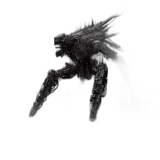 creature, robot, dragon, animal, concept art, fantasy art, pixel art, 3d render transparent PNG cut-out