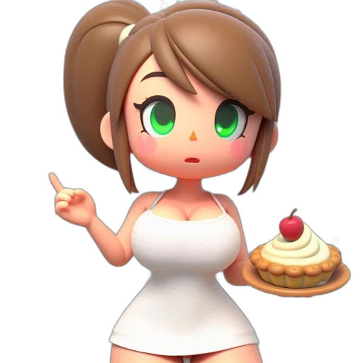 food, dress, staff, 3d render, concept art, pixel art, cartoon, animated transparent PNG cut-out