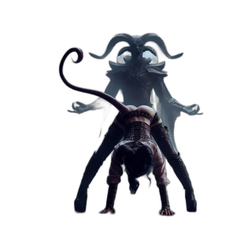 creature, staff, mask, animal, concept art, 3d render, fantasy art, pixel art transparent PNG cut-out