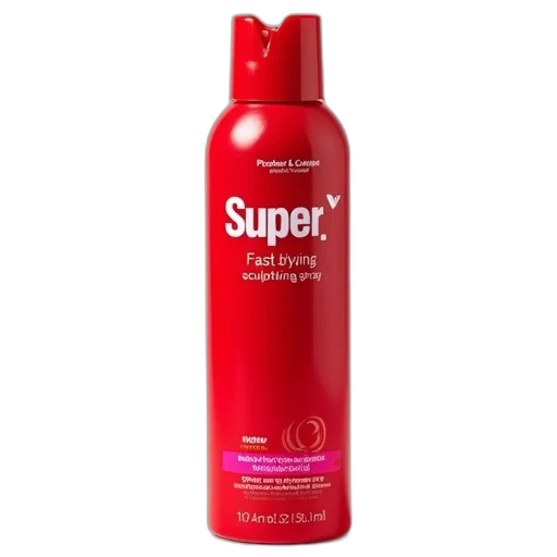 bottle, hair, red, procter, gamble, super, fast-drying, sculpting transparent PNG cut-out