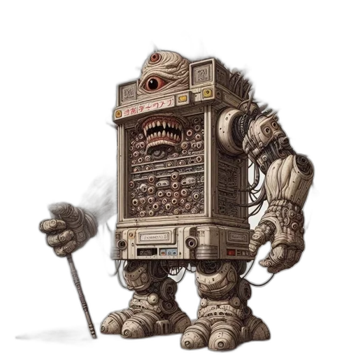 robot, creature, concept art, fantasy art, 3d render, pixel art, robotic, mechanical transparent PNG cut-out