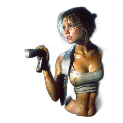 weapon, robot, staff, face, concept art, pixel art, photorealistic, comic book art transparent PNG cut-out