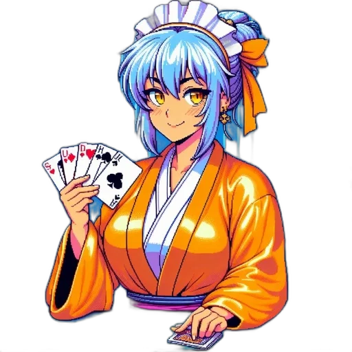 staff, dress, anime, pixel art, concept art, vaporwave, fire, blue transparent PNG cut-out