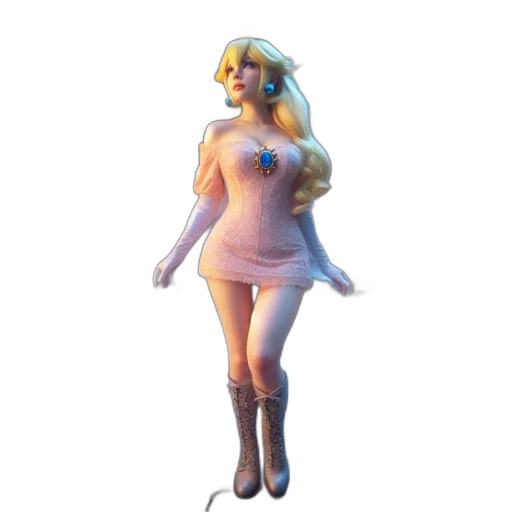 dress, staff, 3d render, concept art transparent PNG cut-out