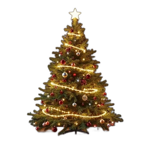 tree, crown, 3d render, photorealistic, completed, christmas, activity transparent PNG cut-out