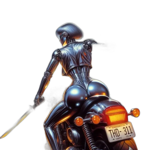 robot, weapon, sword, concept art, cyberpunk, comic book art, 3d render, futuristic transparent PNG cut-out