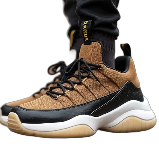 shoes, 3d render, earth tones, air transparent PNG cut-out