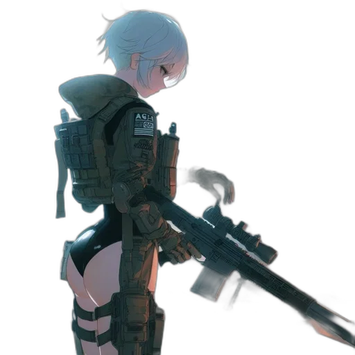 weapon, robot, sword, jacket, cyberpunk, concept art, 3d render, anime transparent PNG cut-out