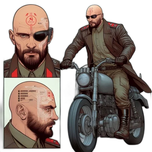 jacket, comic book art, concept art, cyberpunk, fantasy art, red, individual, wearing transparent PNG cut-out