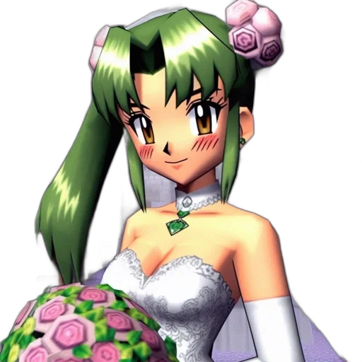 dress, crown, pixel art, 3d render, concept art, anime, green, animated transparent PNG cut-out