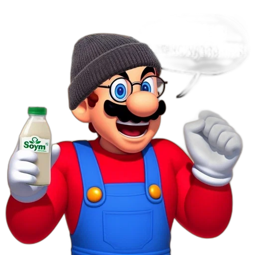 bottle, food, animal, mask, pixel art, concept art, 3d render, cartoon transparent PNG cut-out