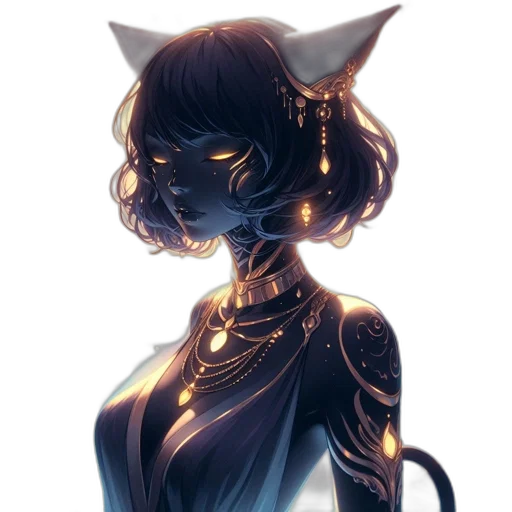 robot, dress, mask, crown, fantasy art, cyberpunk, concept art, anime transparent PNG cut-out