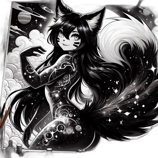 staff, fantasy art, anime, concept art, comic book art, monochrome, dark, artistically transparent PNG cut-out