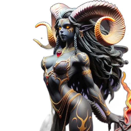concept art, fantasy art, comic book art, 3d render, detailed, figurine, shows, female transparent PNG cut-out