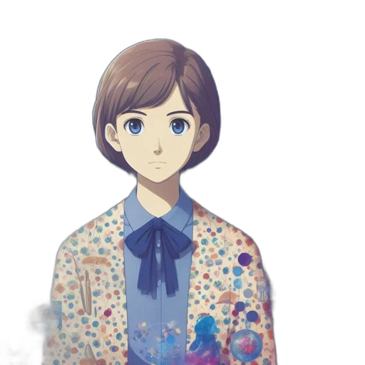 face, dress, jacket, mask, anime, pixel art, cartoon, concept art transparent PNG cut-out