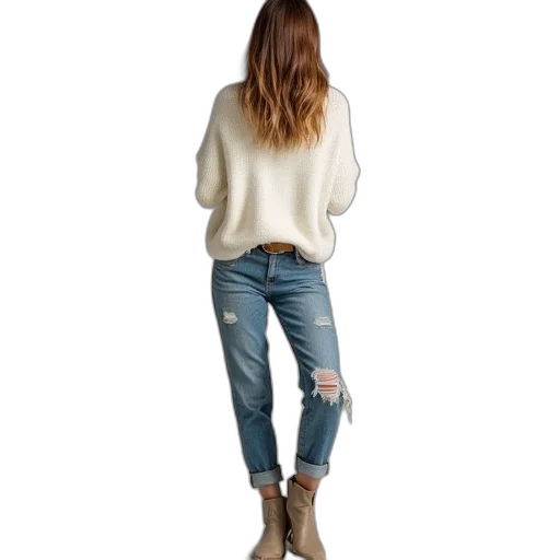 jacket, shoes, hair, jewelry, 3d render, photorealistic, concept art, watercolor transparent PNG cut-out