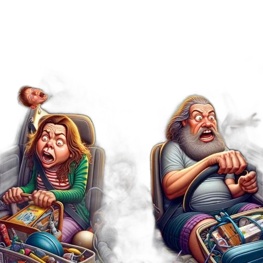car, concept art, photorealistic, fantasy art, comic book art, inside, panicked, driver transparent PNG cut-out