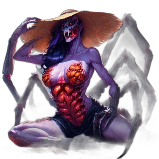 creature, concept art, fantasy art, comic book art, beach, anthropomorphic, figure, spider-legs transparent PNG cut-out