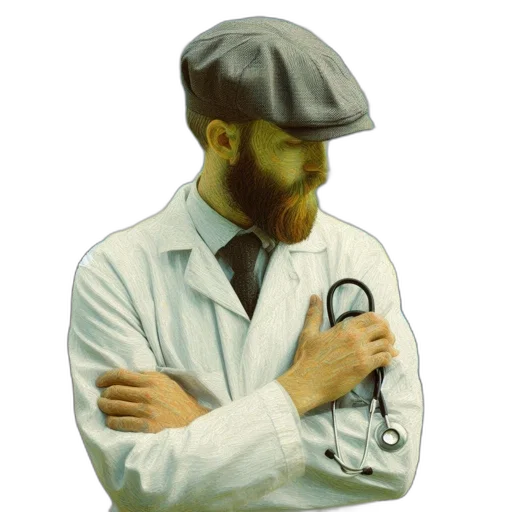 staff, jacket, hat, robot, oil painting, photorealistic, concept art, pixel art transparent PNG cut-out