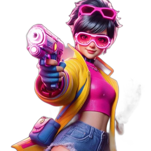 weapon, jacket, staff, face, concept art, cyberpunk, 3d render, pixel art transparent PNG cut-out