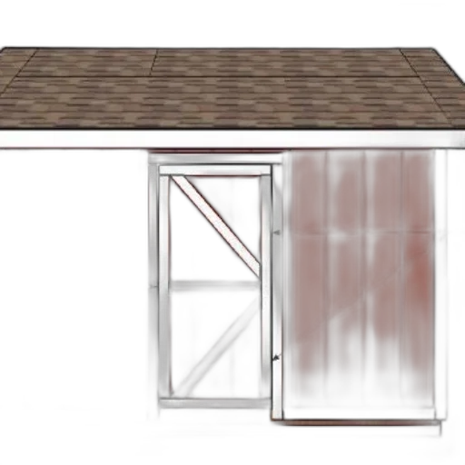 furniture, building, 3d render, concept art, photorealistic, red, wooden, shed transparent PNG cut-out