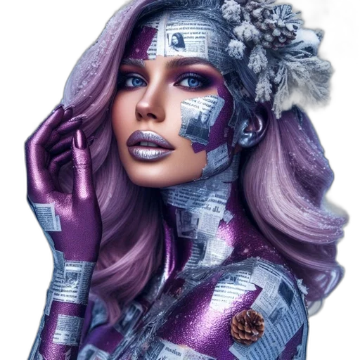 jewelry, face, robot, crown, fantasy art, comic book art, concept art, photorealistic transparent PNG cut-out