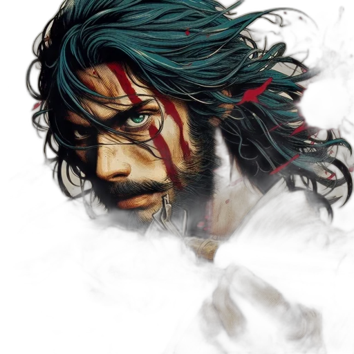 face, comic book art, fantasy art, concept art, photorealistic, red, blue, dark transparent PNG cut-out
