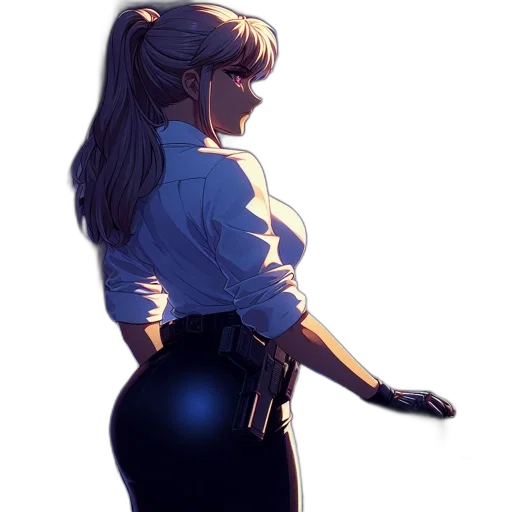 dress, staff, jacket, weapon, concept art, anime, comic book art, pixel art transparent PNG cut-out