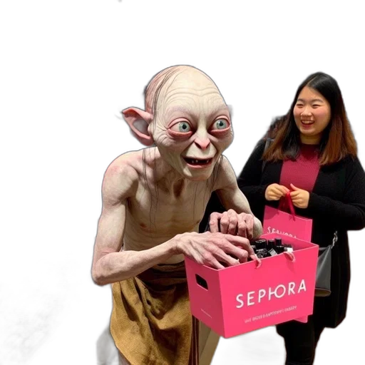 creature, mask, concept art, photorealistic, 3d render, life-sized, gollum, figure transparent PNG cut-out