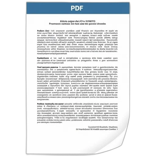 pdf, document, blue, header, reads, white, letters, contains transparent PNG cut-out